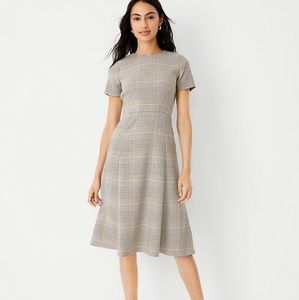 Glen Check Flare Midi Dress